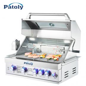 CE Certification Custom Outdoor Kitchen SS304 Gas Propane Barbecue Outside Bar Island BBQ Grill